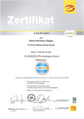 Kurs E-CHECK PV-Anlagen, Heinz-Hermann Oetjen